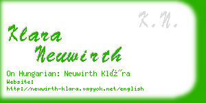 klara neuwirth business card